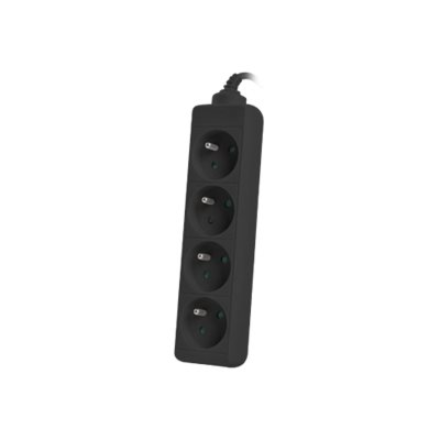 Lanberg Cable Power Strip, 4X French Outlets Quality-Grade Copper, 1.5 m | PS0-04E-0150-BK
