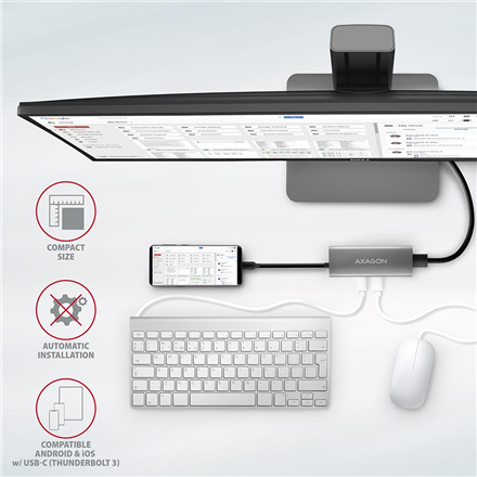 AXAGON | USB-C 10Gbps SPEEDSTER 5in1 hub (rev2.0) | HMC-5G2 | HDMI ports quantity 1
