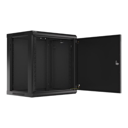 Lanberg | Rack cabinet 19" wall-mount 12U/600x450 for self-assembly with metal door (flat pack) | WF01-6412-00B | Black