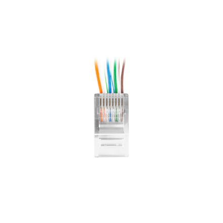 Lanberg | RJ45 CAT.6 UTP Plug 8P8C PASS Through Type, 100 pcs | PLU-6000EZ | Transparent