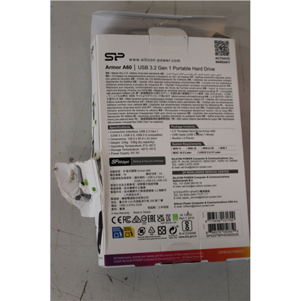 SALE OUT. Silicon Power HDD A60 | 2000 GB | 2.5 " | USB 3.2 Gen 1 | Black | DAMAGED PACKAGING