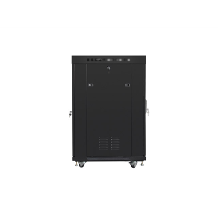 Lanberg | Rack cabinet 19" free-standing 22U/800x800 (flat pack) with glass door, LCD | FF01-8822-12BL | Black