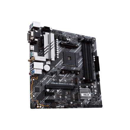 Asus | PRIME B550M-A WIFI II | Processor family AMD | Processor socket AM4 | DDR4 DIMM | Memory slots 4 | Supported hard disk drive interfaces SATA, M.2 | Number of SATA connectors 4 | Chipset AMD B550 | microATX