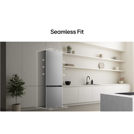 LG Refrigerator | GBBSJ1CCPY | Energy efficiency class C | Free standing | Combi | Height 186 cm | Fridge net capacity 220 L | Freezer net capacity 113 L | Display | 34 dB | Prime Silver
