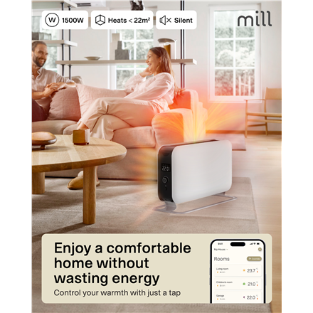 Mill | Portable Heater | CO1500MAXWIFI3 | Convection Heater | 1500 W | Suitable for rooms up to 14-18 m² | White | IPX4