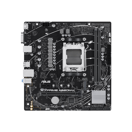 Asus | PRIME A620M-K | Processor family AMD | Processor socket AM5 | DDR5 DIMM | Memory slots 2 | Supported hard disk drive interfaces SATA, M.2 | Number of SATA connectors 4 | Chipset AMD A620 | micro-ATX