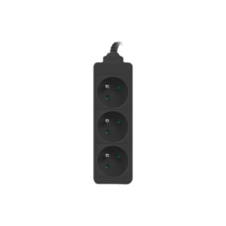 Lanberg Cable Power Strip, 3X French Outlets Quality-Grade Copper, 1.5 m | PS0-03E-0150-BK