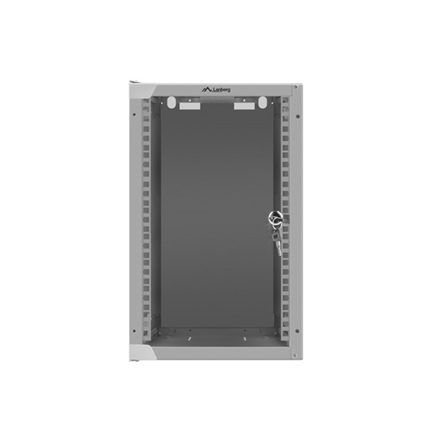 Lanberg Rack cabinet 10" wall-mount 9U/280x310 (flat pack) with glass door | WF10-2309-10S | Gray