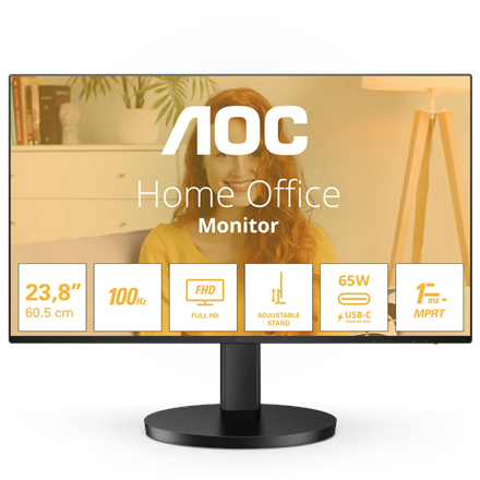 AOC 24B3CF2 | 23.8 " | IPS | FHD | 16:9 | 120 Hz | 4 ms | 1920 x 1080 pixels | 300 cd/m² | HDMI ports quantity 1 | Black