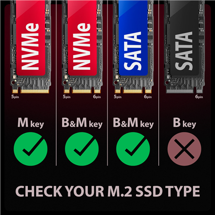 AXAGON USB-C 10Gbps - M.2 NVMe and SATA SSD GAME M.2 box | EEM2-GAM