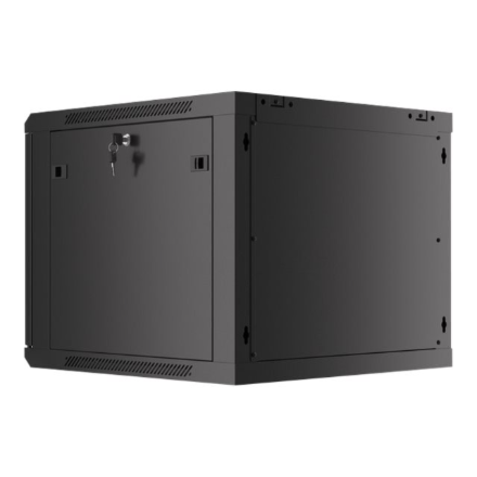 Lanberg | Rack cabinet 19" wall-mount 9U/600x600 (flat pack) for self-assembly with metal door | WF01-6609-00B | Black