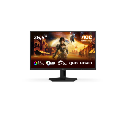 AOC Q27G41ZDF | 27 " | QD-OLED | QHD | 16:9 | 240 Hz | 0.03 ms | 2560 x 1440 pixels | 400 cd/m² | HDMI ports quantity 1 | Black