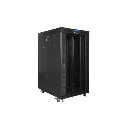 Lanberg | Rack cabinet 19" free-standing 22U/800x1000 (flat pack) with glass door | FF01-8022-12BL | Black