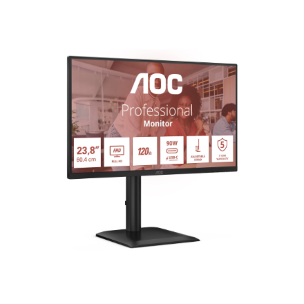 AOC | 24E4CV | 23.8 " | IPS | FHD | 16:9 | 120 Hz | 4 ms | 1920 x 1080 pixels | 300 cd/m² | Black