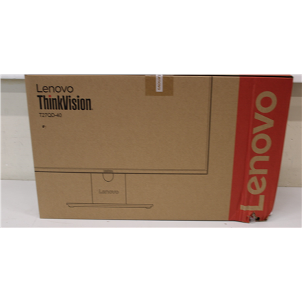 Lenovo SALE OUT. | ThinkVision | T27QD-40 | 27 " | IPS | 16:9 | 120 Hz | 4 ms | 2560 x 1440 pixels | 350 cd/m² | HDMI ports quantity 1 | Eclipse black | Warranty 36 month(s) | DAMAGED PACKAGING