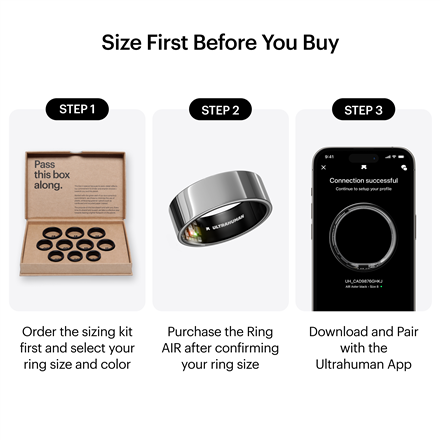 Ultrahuman | Ring Air | Space Silver | Size 11 | Smart Ring