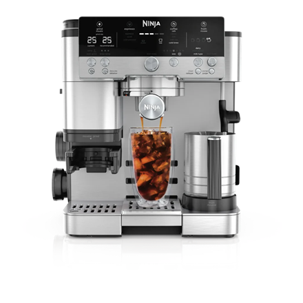NINJA Espresso Coffee Maker | ES601EU Luxe Café Premier | Pump pressure 11 bar | Built-in milk frother | Ground | 1650 W | Black/Stainless Steel