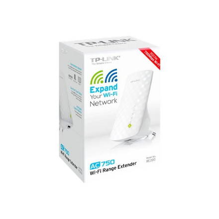 TP-LINK | Extender | RE200 | 802.11ac | 2.4GHz/5GHz | 300+433 Mbit/s | 10/100 Mbit/s | Ethernet LAN (RJ-45) ports 1 | MU-MiMO No | no PoE | Antenna type 3xInternal