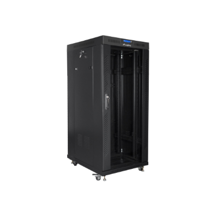 Lanberg | Rack cabinet 19" free-standing 27U/600x800 (flat pack) with glass door, LCD | FF01-6827-12BL | Black