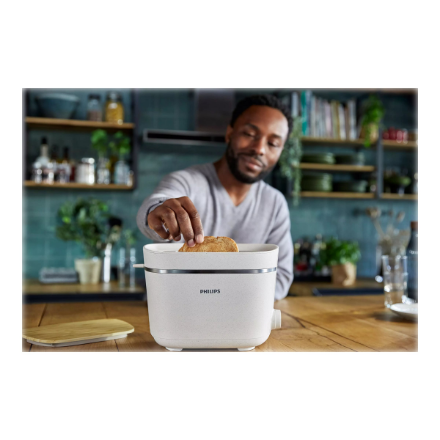 Philips | Toaster | HD2640/10 Eco Conscious Edition | Power 830 W | Number of slots 2 | Housing material 100% Bio-based plastic | Silk White Matt