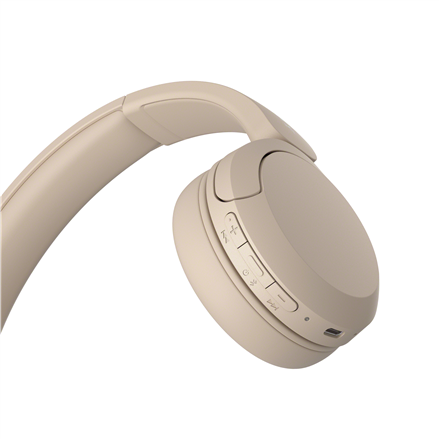 Sony | Wireless Headphones | WH-CH520 | Wireless | On-Ear | Microphone | Beige | Noise canceling | Wireless