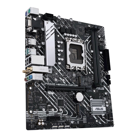 Asus | PRIME H610M-A WIFI D4 | Processor family Intel | Processor socket LGA1700 | DDR4 DIMM | Memory slots 2 | Supported hard disk drive interfaces SATA, M.2 | Number of SATA connectors 4 | Chipset Intel H610 | mATX