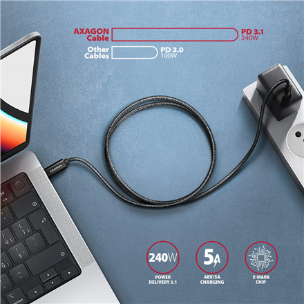 AXAGON | NewGEN+ USB-C to USB-C 4 Gen 3×2/240 W cable, 0.5 m | BUCM4X-CM05AB