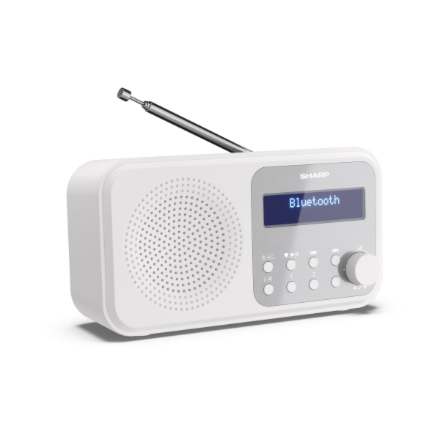 Sharp DR-P420(WH) Tokyo Portable Digital Radio, FM/DAB/DAB+, Bluetooth 5.0, USB or Battery Powered, Snowy White | Sharp | Tokyo Portable Digital Radio | DR-P420(WH) | Bluetooth | White