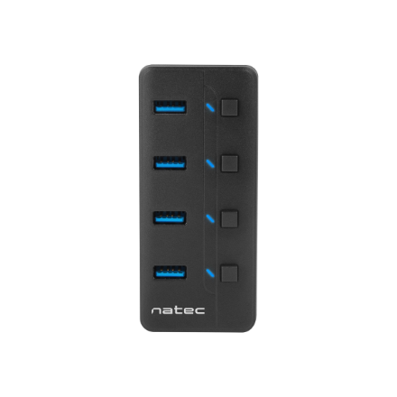 Natec USB 3.0 HUB, Mantis 2, 4-Port, On/Off with AC Adapter | Natec | 4 Port Hub With USB 3.0 | Mantis NHU-1557 | Black
