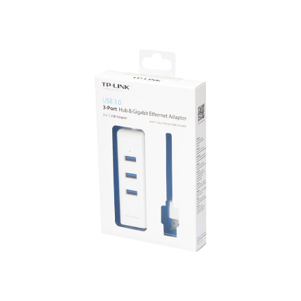 TP-LINK | USB 3.0 3-Port Hub & Gigabit Ethernet Adapter 2 in 1 USB Adapter | UE330