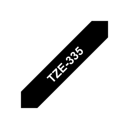 Brother | TZe-335 Laminated Tape | White on Black | TZe | 8 m | 1.2 cm