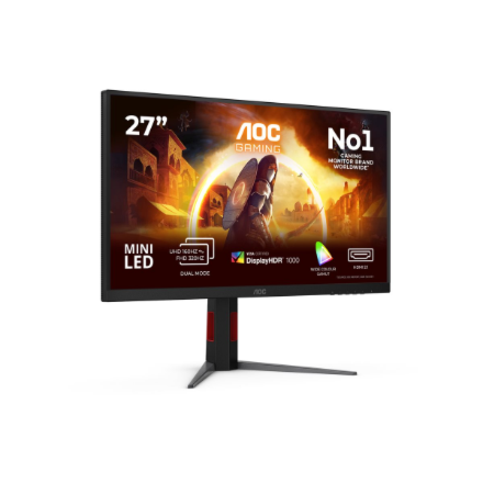 AOC | U27G4XM | 27 " | Fast IPS | UHD | 16:9 | 160 Hz | 1 ms | 3840 x 2160 pixels | 1200 cd/m² | HDMI ports quantity 1 | Black