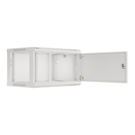 Lanberg | Rack cabinet 19" wall-mount 6U/600x450 for self-assembly with metal door (flat pack) | WF01-6406-00S | Grey