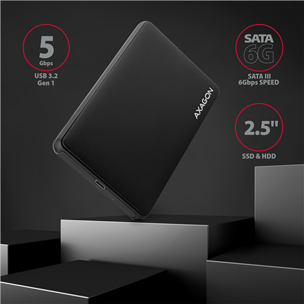 AXAGON Screwless USB 3.2 Gen 1 - SATA 6G external box for 2.5" SSD/HDD | EE25-SLC