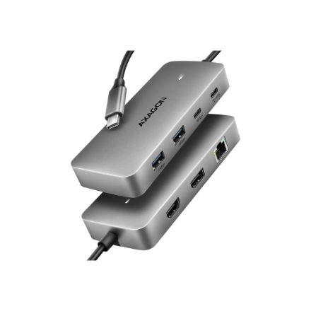 AXAGON USB-C 10Gbps DUAL 4K DISPLAY 7in1 hub | HMC-CUB83X2
