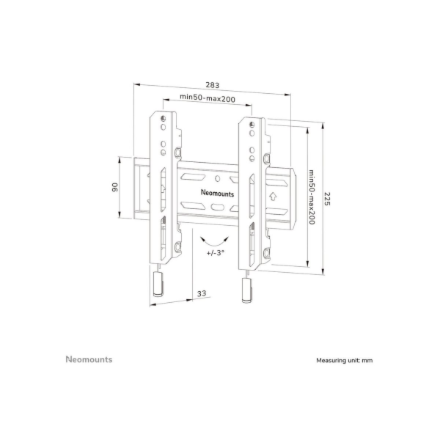 Neomounts Wall mount | WL30S-850BL12 TV mount | Micro adjustment | 24-65 " | Maximum weight (capacity) 40 kg | Black