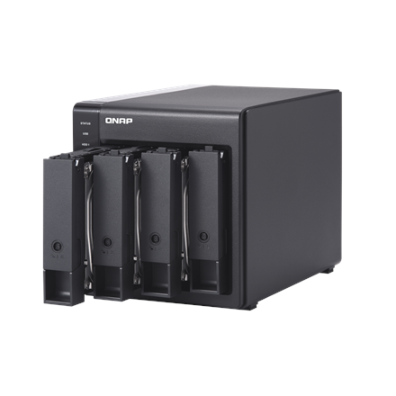 QNAP | 4-Bay | TR-004 | Up to 4 HDD/SSD Hot-Swap | Micro processor with hardware RAID