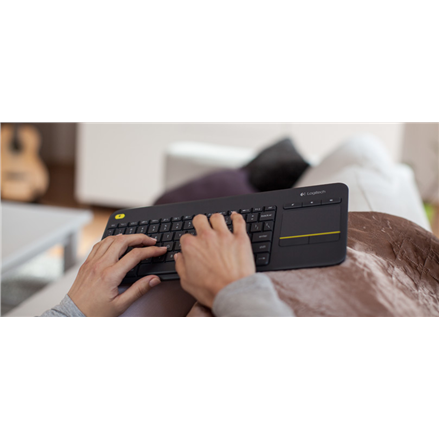 Logitech | K400 Plus | Keyboard with Trackpad | Wireless | US | Black