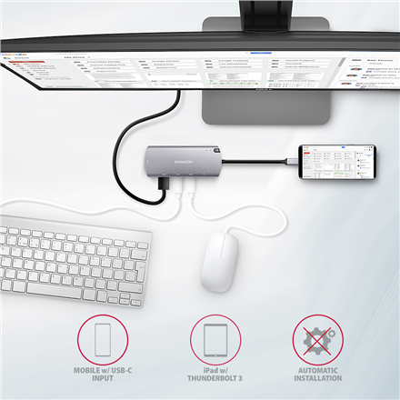 AXAGON SuperSpeed USB-C Combo 6in1 Hub | HMC-6M2