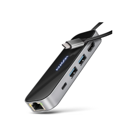 AXAGON USB-C 5Gbps GLASS 6in1 Hub | HMC-6GLN