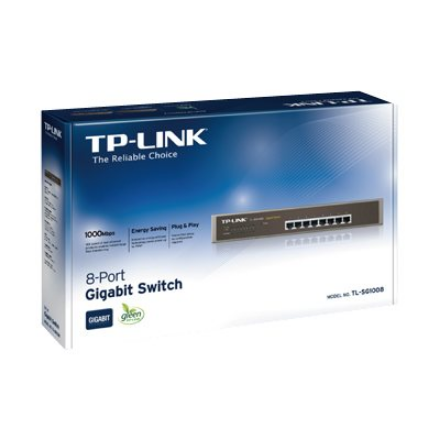 TP-LINK | 8-Port Gigabit Switch | TL-SG1008 | Unmanaged | Desktop/Rackmountable