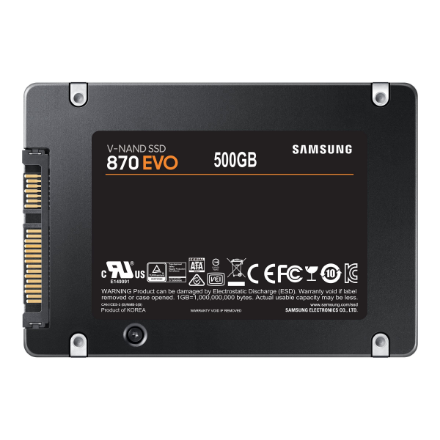 Samsung | SSD | 870 EVO | 500 GB | SSD form factor 2.5" | Solid-state drive interface SATA III | Read speed 560 MB/s | Write speed 530 MB/s