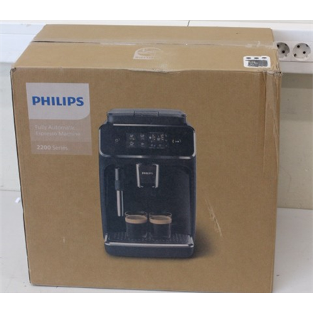 SALE OUT. Philips Coffee Maker | EP2220/10 | Pump pressure 15 bar | Built-in milk frother | Automatic | 1500 W | Black | DAMAGED PACKAGING