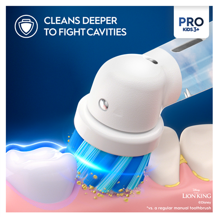 Braun | Electric Toothbrush | Vitality PRO Kids 3+ Lion King | Rechargeable | For children | Number of brush heads included 1 | Number of teeth brushing modes 2