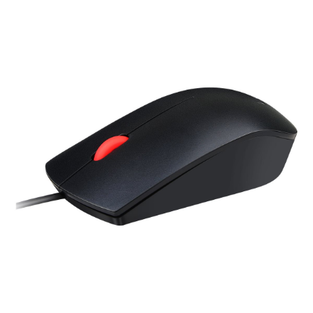 Lenovo Essential USB Wired Mouse, 1600 DPI, 1.8 m, 3 Buttons, Black | Lenovo | Essential USB Mouse | wired | Optical sensor | Black