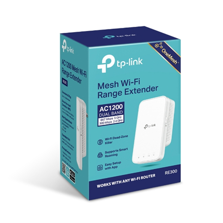 TP-LINK | Mesh Extender | RE300 | 802.11ac | 2.4GHz/5GHz | 300+867 Mbit/s | Ethernet LAN (RJ-45) ports No | MU-MiMO No | no PoE | Antenna type 2xInternal