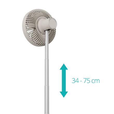 Duux Fan | Rize Flex | Stand Fan | Greige | Diameter 21 cm | Number of speeds 4 | Oscillation | 10 W