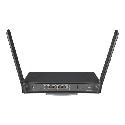 Wireless Router | HAP AC3 | 802.11ac | 300+867 Mbit/s | 10/100/1000 Mbit/s | Ethernet LAN (RJ-45) ports 5 | Mesh Support No | MU-MiMO No | No mobile broadband | Antenna type 2xExternal | 1 × USB-A