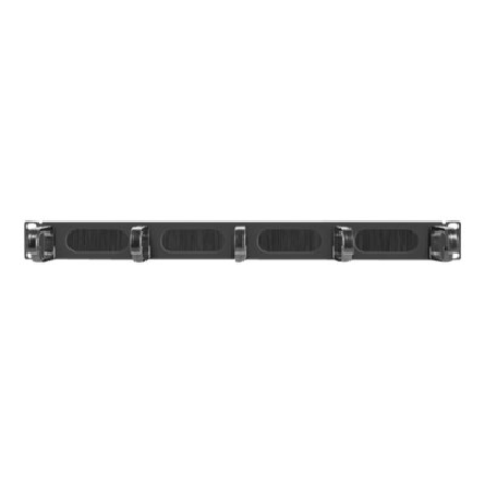 Lanberg 19" cable management brush panel 5 rings type B 1U | AK-1203-B | Black