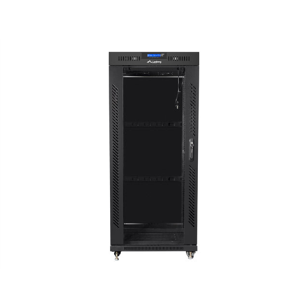 Lanberg | Rack cabinet 19" free-standing 27U/800x1200 (flat pack) with glass door, LCD | FF01-8227-12BL | Black